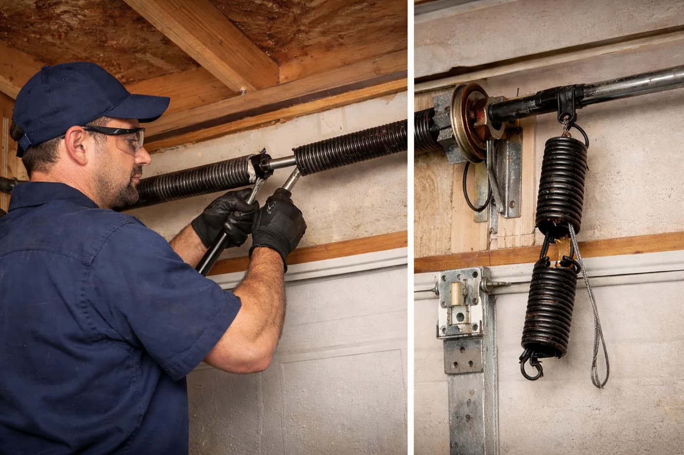 Garage door installation: technician installing a new garage door in Milwaukee, WI